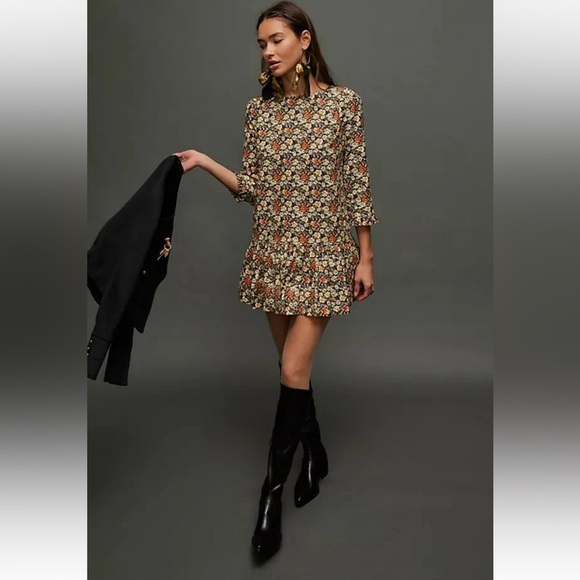 🍂Free People Floral Boho Mini Dress size Medium 🍂 - Picture 3 of 14